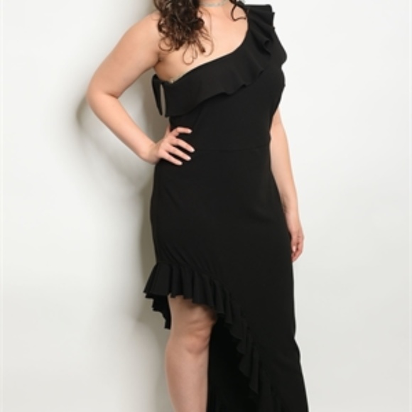 DRESS PLUS SIZE BLACK DRESS - Picture 2 of 3